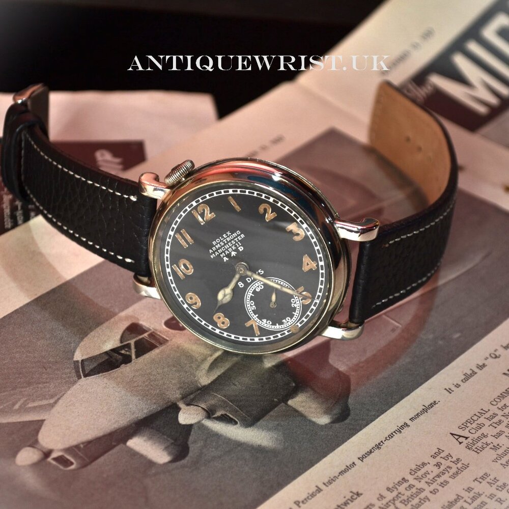 8 days Mark II British pilot military Rolex watch 50mm WW1 RAF